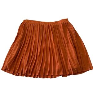 NWT Elegant Orange Pleated Skirt Size Small